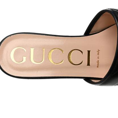 Gucci Nappa Matelasse GG Marmont Flat Slide Sandals 38 Black 7 of 10