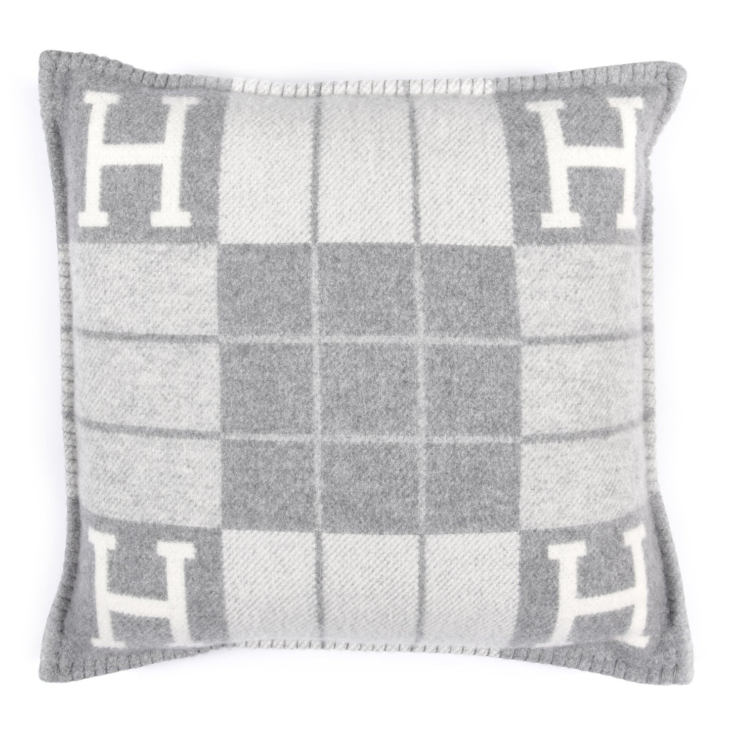Wool Cashmere Avalon III Pillow PM Ecru Gris Clair
