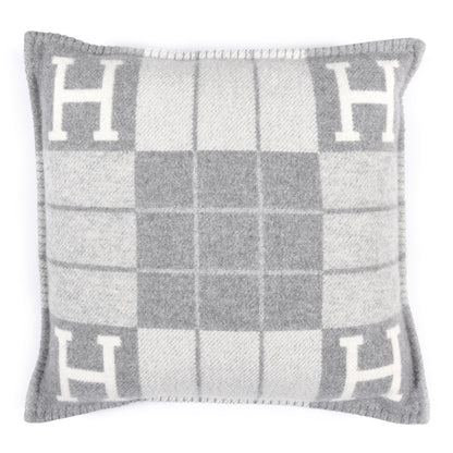 Hermes Wool Cashmere Avalon III Pillow PM Ecru Gris Clair 1 of 4