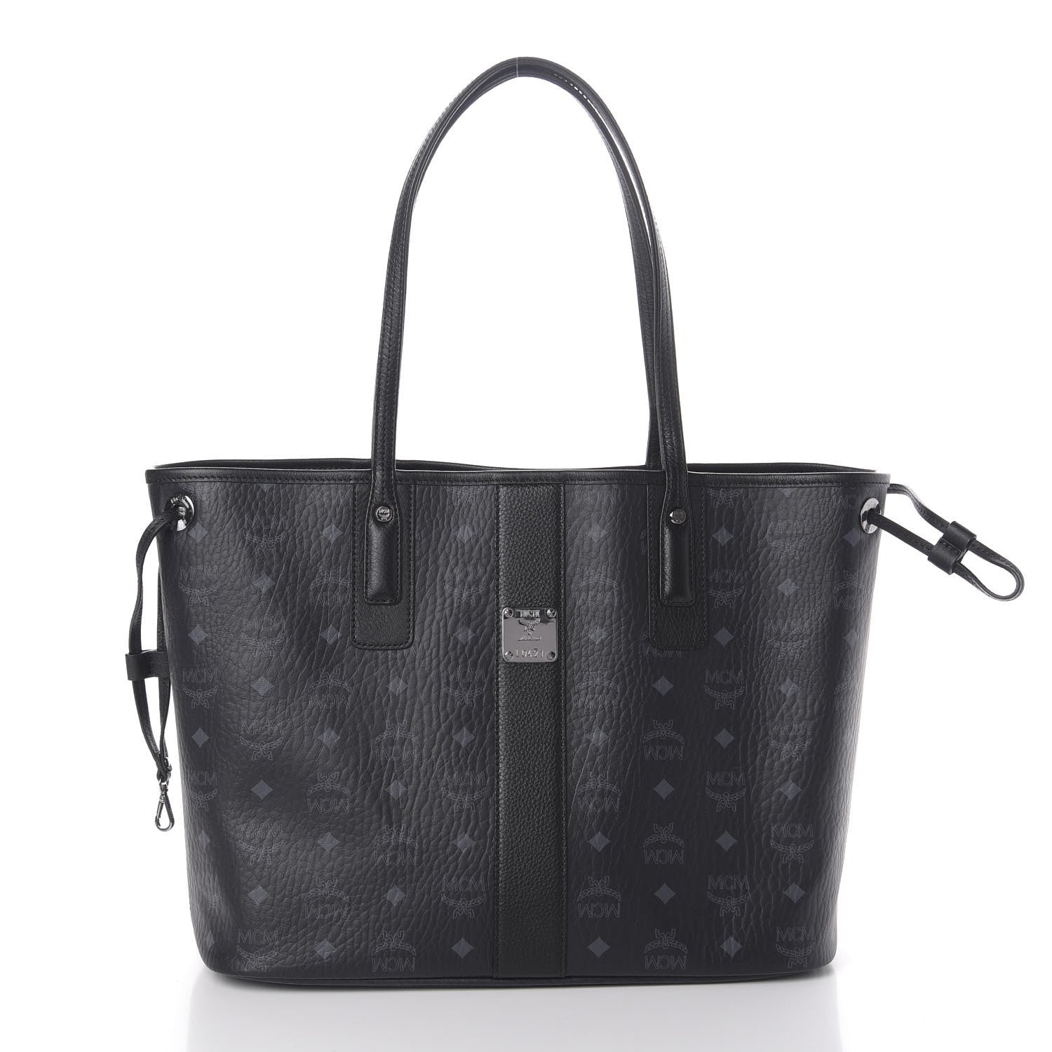 MCM Visetos Medium Liz Reversible Shopper Tote Black 3 of 15