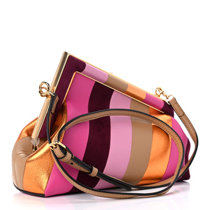 Fendi Nappa Suede Striped Inlay Small Fendi First Multicolor 3 of 9