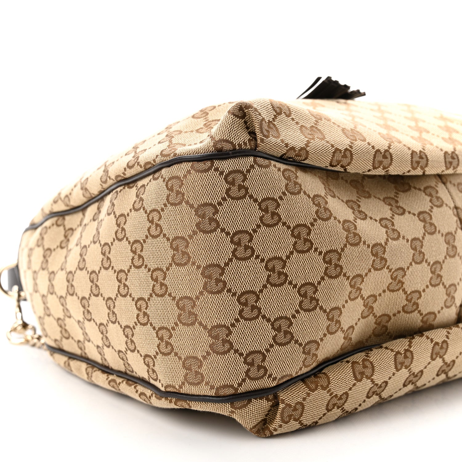 Gucci Monogram Margaux Calfskin Medium Emily Hobo Beige Ebony Cocoa 9 of 10