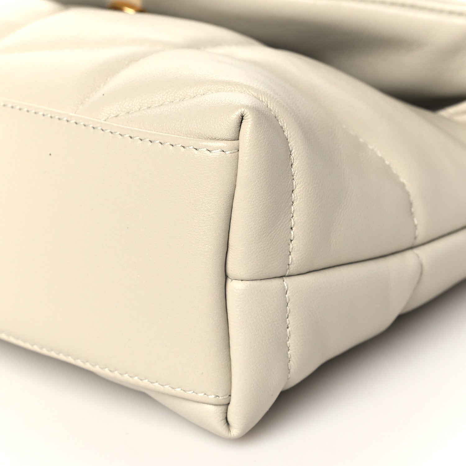 Saint Laurent Lambskin Quilted Toy Loulou Puffer Monogram Chain Satchel Crema Soft 10 of 11