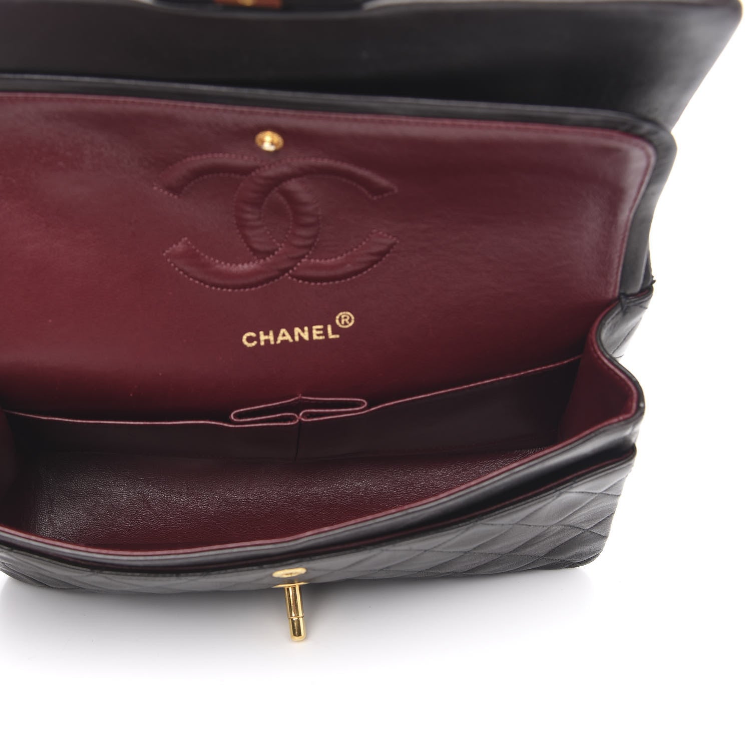 Chanel Lambskin Quilted Medium Double Flap Black 6 of 17