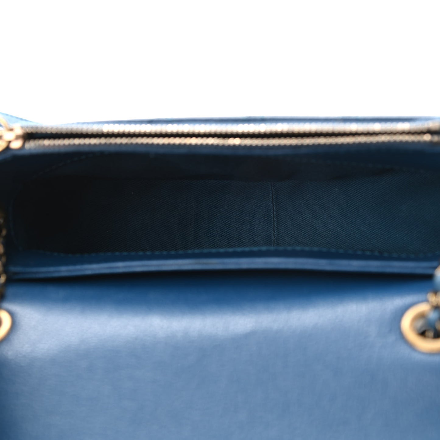 Shiny Calfskin Goatskin Quilted Medium Coco Curve Messenger Flap Navy