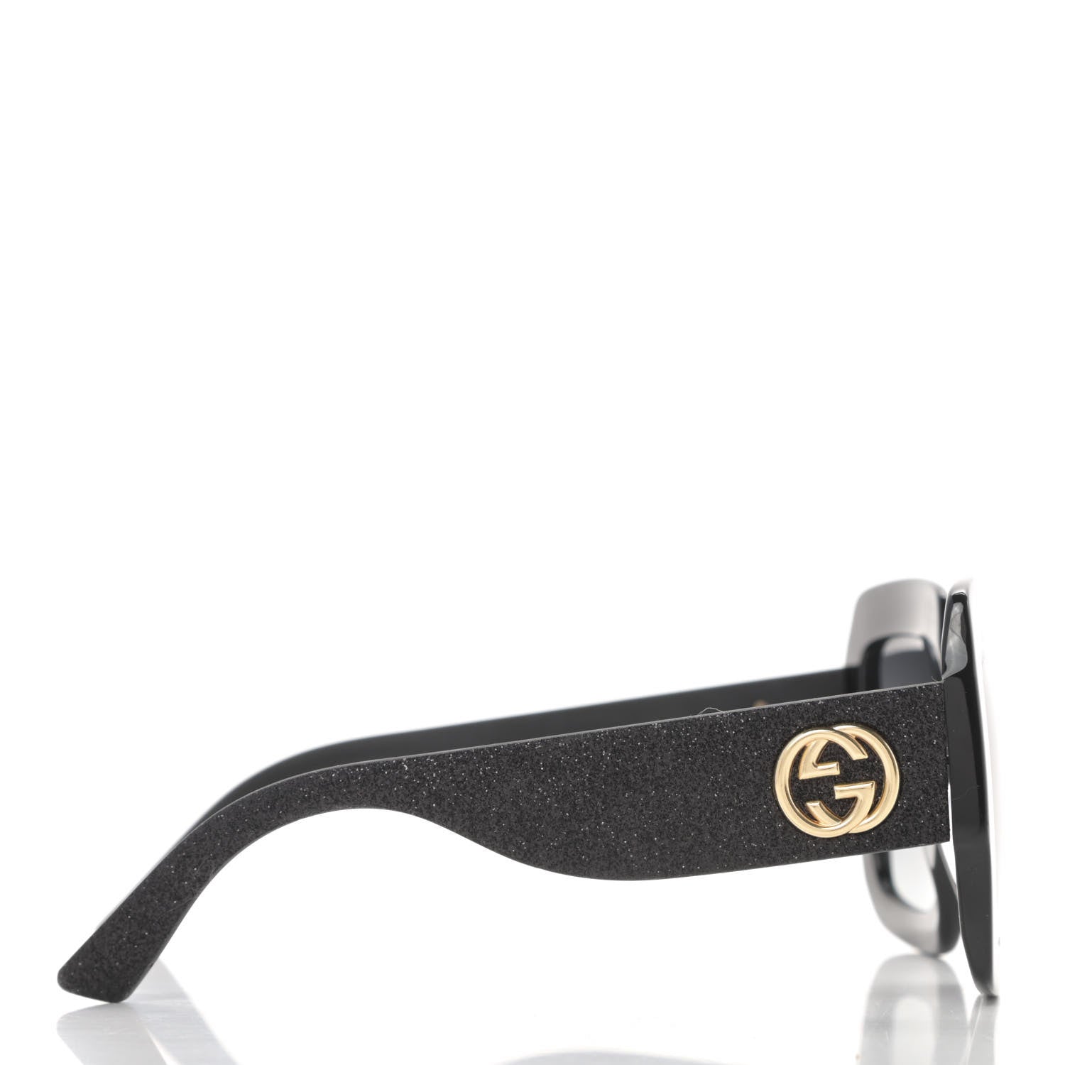 Gucci Square Frame Glitter GG0102S Sunglasses Black 3 of 6