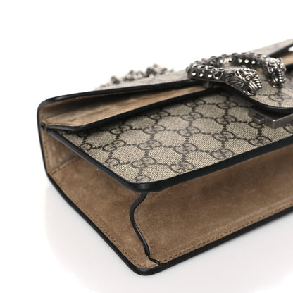 Gucci GG Supreme Monogram Suede Crystal Small Dionysus Shoulder Bag Beige Ebony Taupe 8 of 11