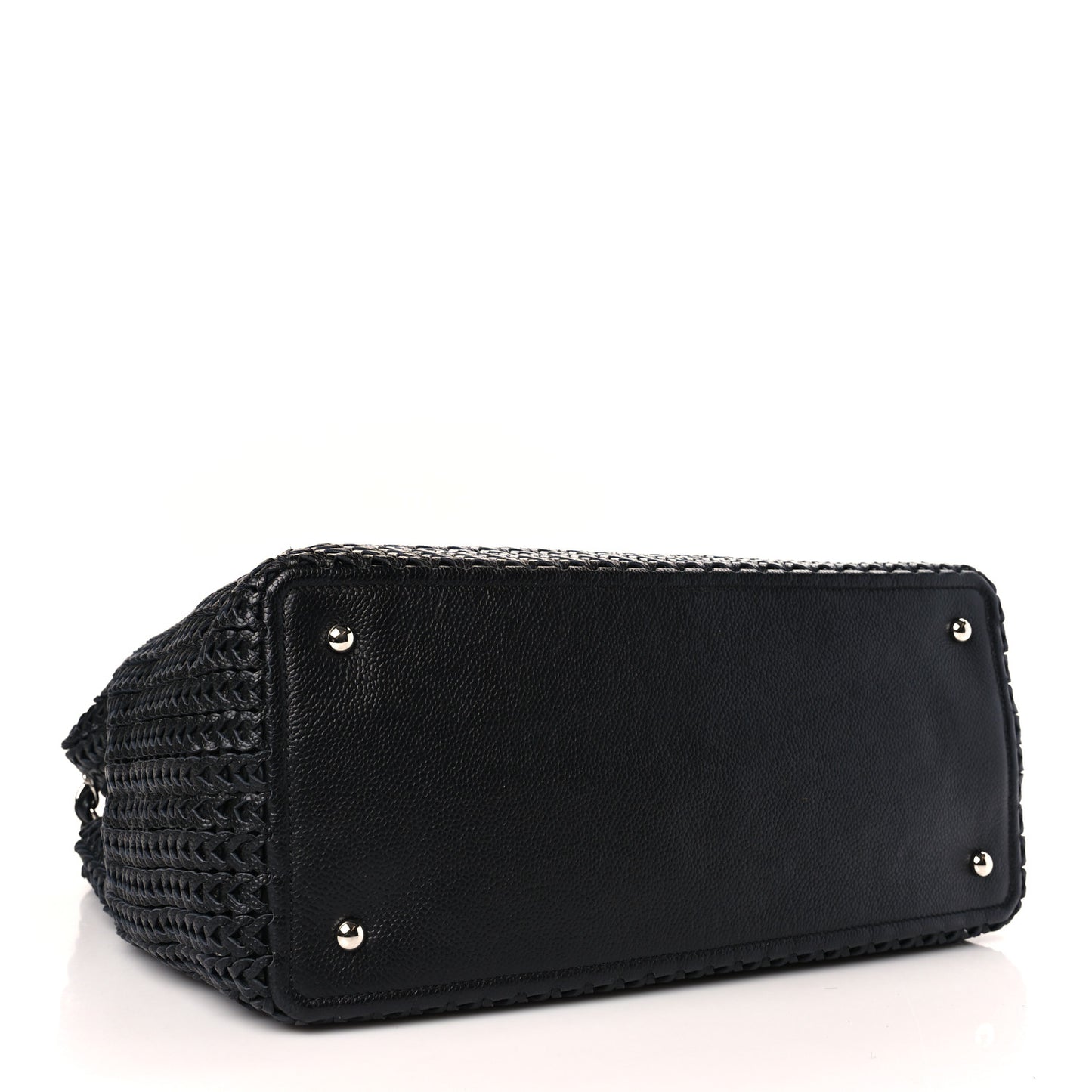 Calfskin Braided CC Tote Black
