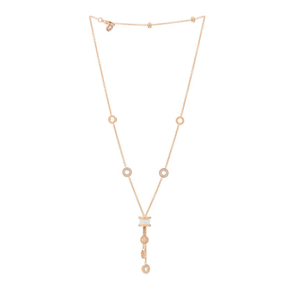 Bulgari 18K Rose Gold Diamond White Ceramic B.Zero1 Necklace 2 of 3