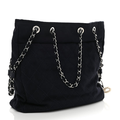 Chanel Canvas Quilted La Pausa Large Shopping Tote Navy 5 of 12