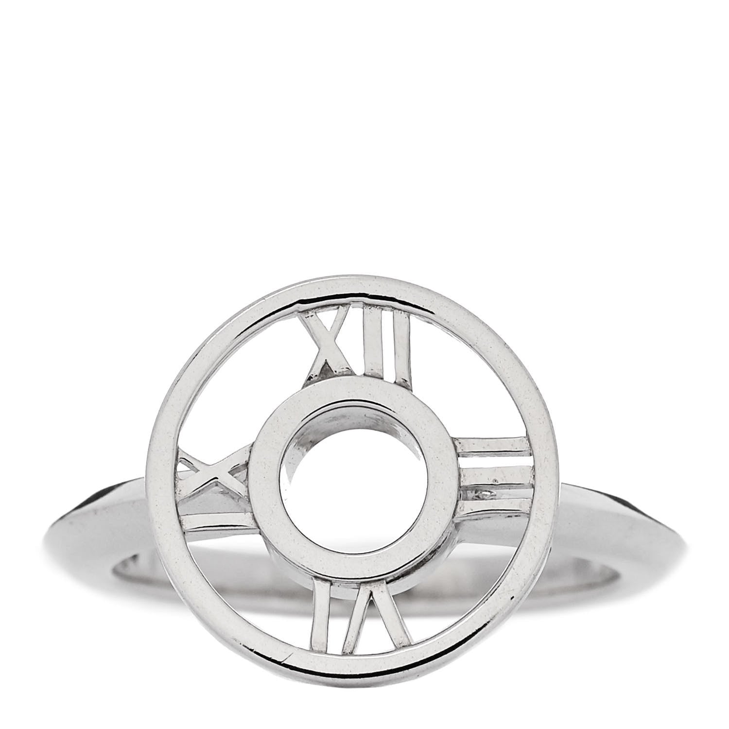 Tiffany Sterling Silver Atlas Round Medallion Ring 51 5.75 1 of 5