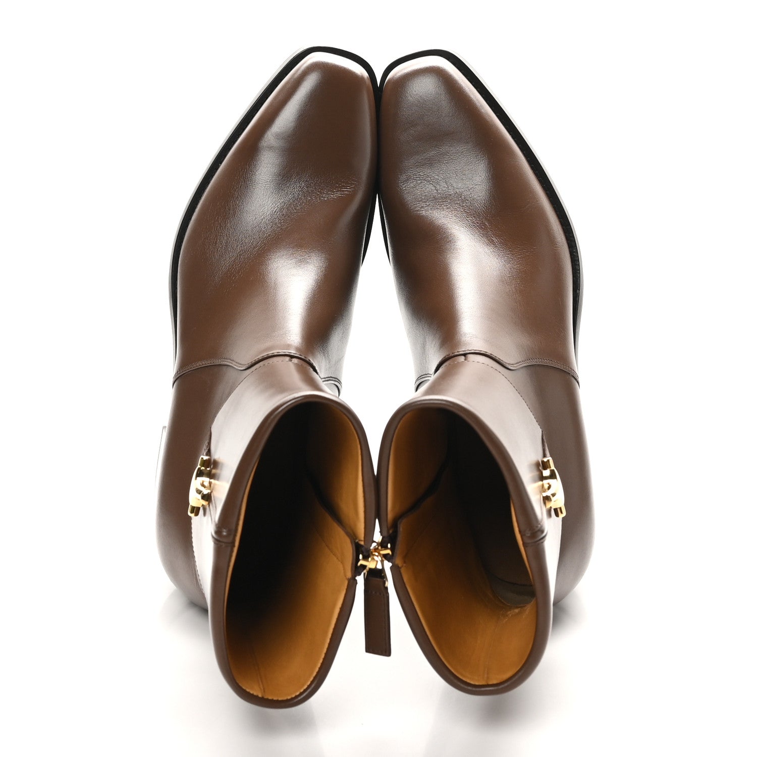 Gucci Calfskin Horsebit Mens Elizabeth Ankle Boots  9 Brown Sugar 2 of 10