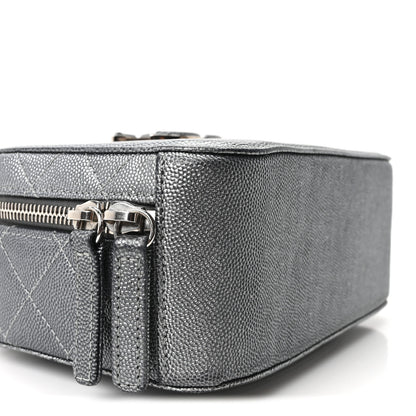 Chanel Metallic Caviar Small Coco Curve Vanity Bag Navy Blue Silver 8 of 9