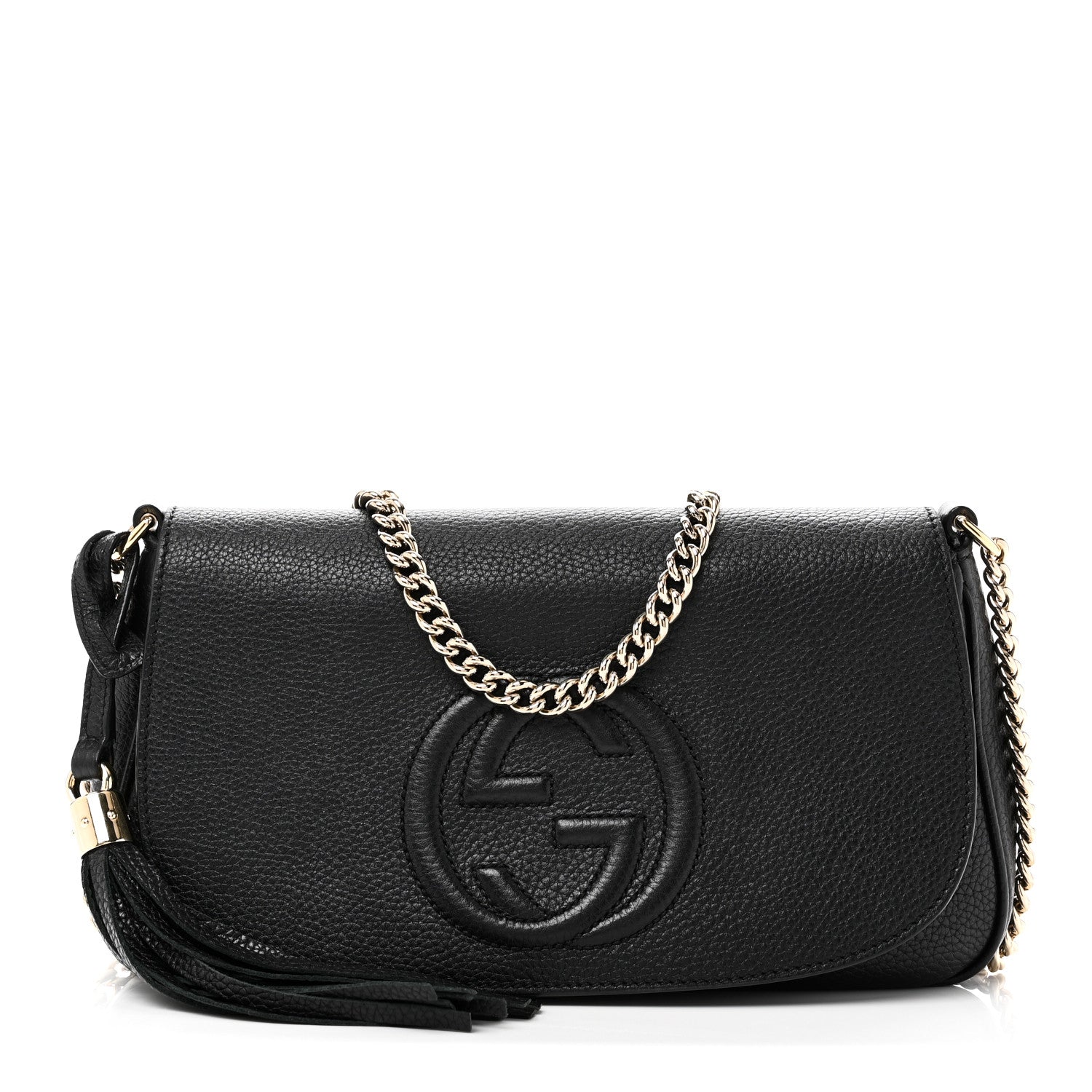 Gucci Pebbled Calfskin Medium Soho Flap Crossbody Black 1 of 10
