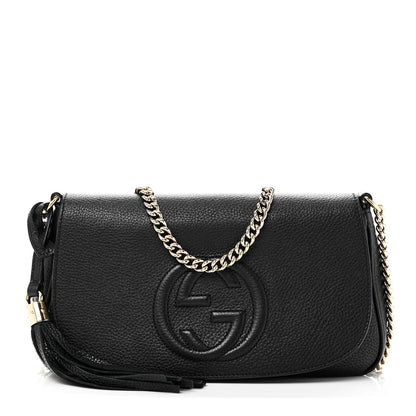 Gucci Pebbled Calfskin Medium Soho Flap Crossbody Black 1 of 10