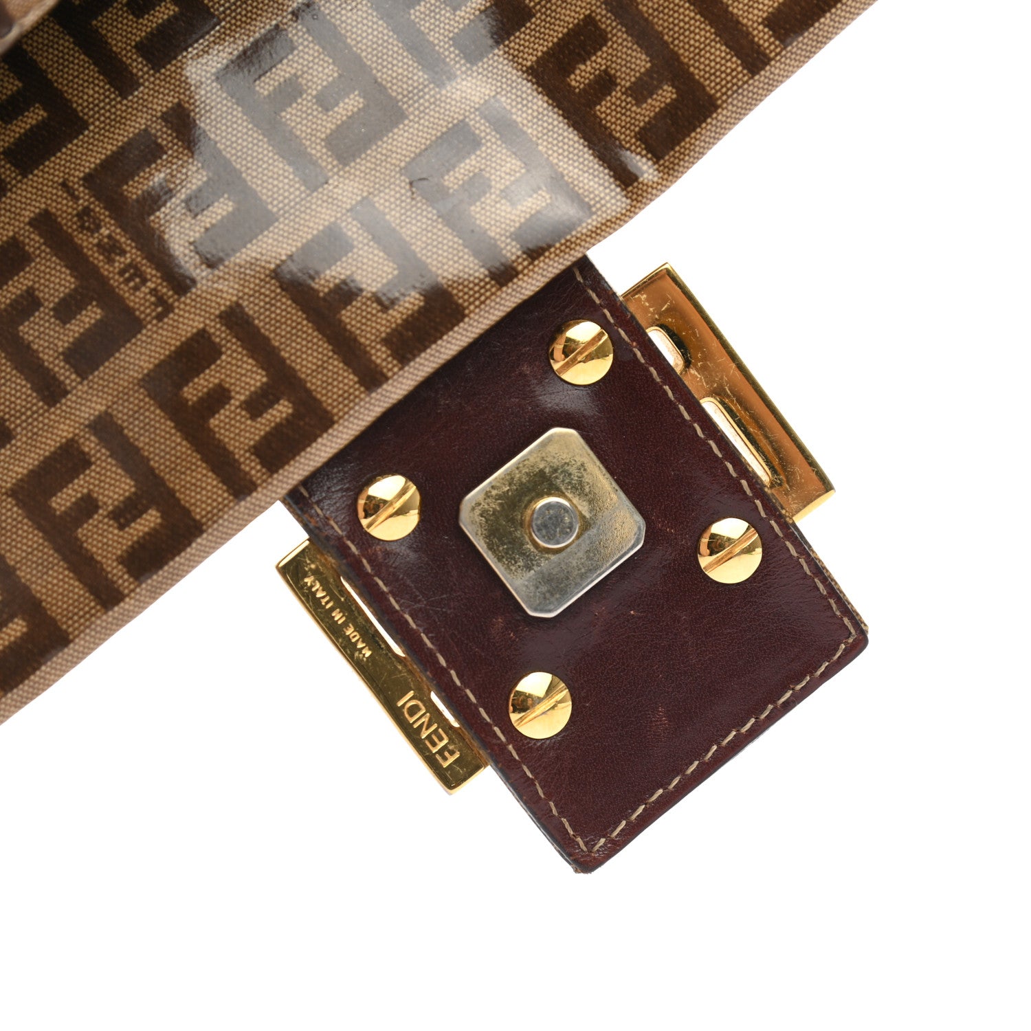 Fendi Vinyl Zucchino Baguette Tobacco 13 of 14