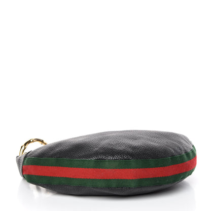 Gucci Pebbled Calfskin Web Bamboo Ring Hobo Black 4 of 12