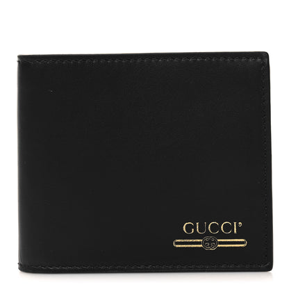 Gucci Plutone Calfskin Logo Bi-Fold Wallet Black 1 of 7