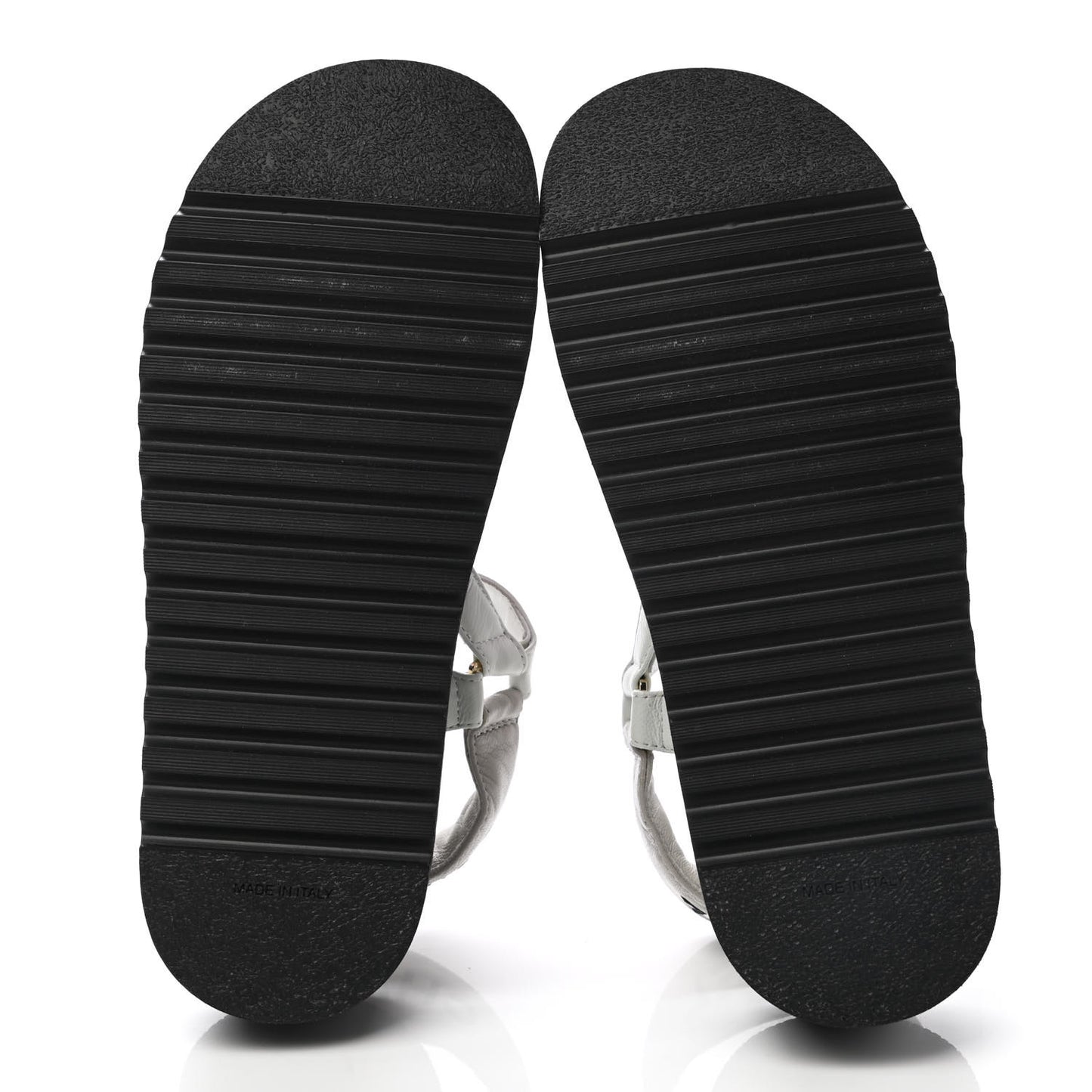 Lambskin Quilted CC Logo Platform Sandals 37.5 Black White Pink