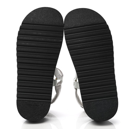 Chanel Lambskin Quilted CC Logo Platform Sandals 37.5 Black White Pink 5 of 11