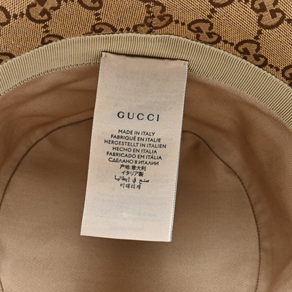 Gucci Monogram Textured Dollar Calfskin GG Jago Bucket Hat Cacao Beige 7 of 7