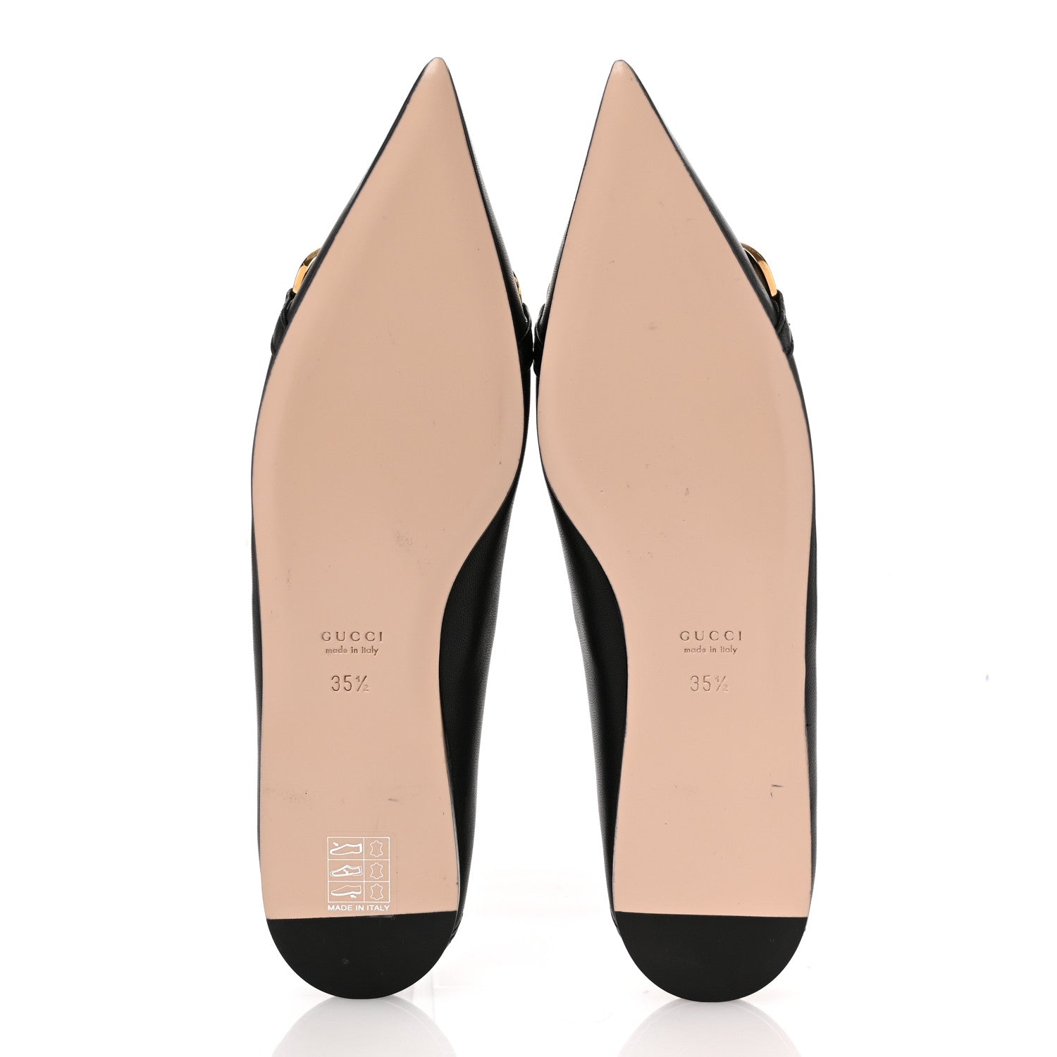 Gucci Nappa Lumiere Deva Horsebit Chain Embellished Flats 35.5 Black 6 of 9