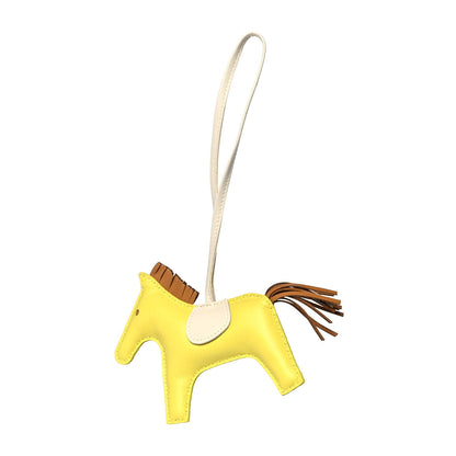Hermes Milo Lambskin Grigri Rodeo Horse Bag Charm GM Lime Sesame Craie 1 of 4