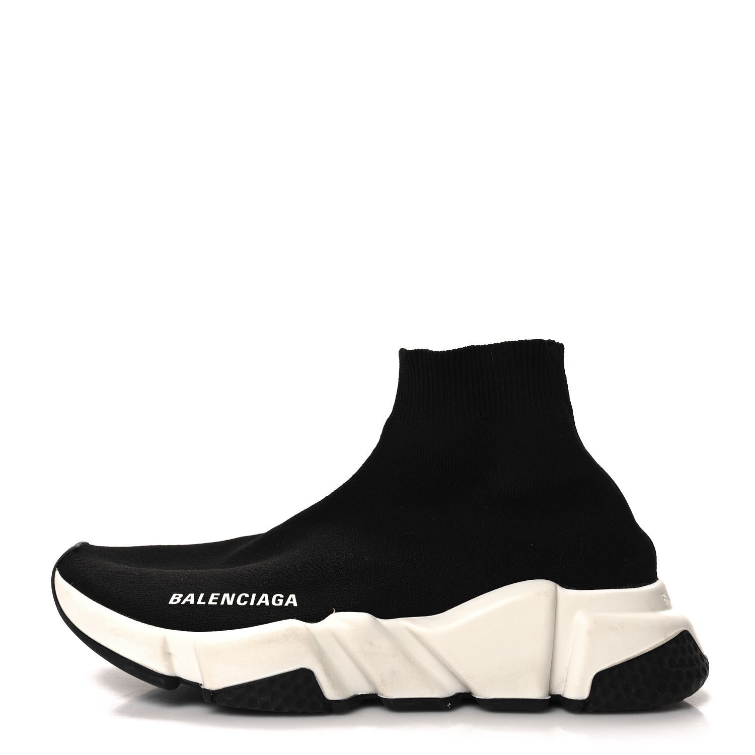 Balenciaga Neoprene Knit Womens Speed Sneakers 37 Black White 1 of 7