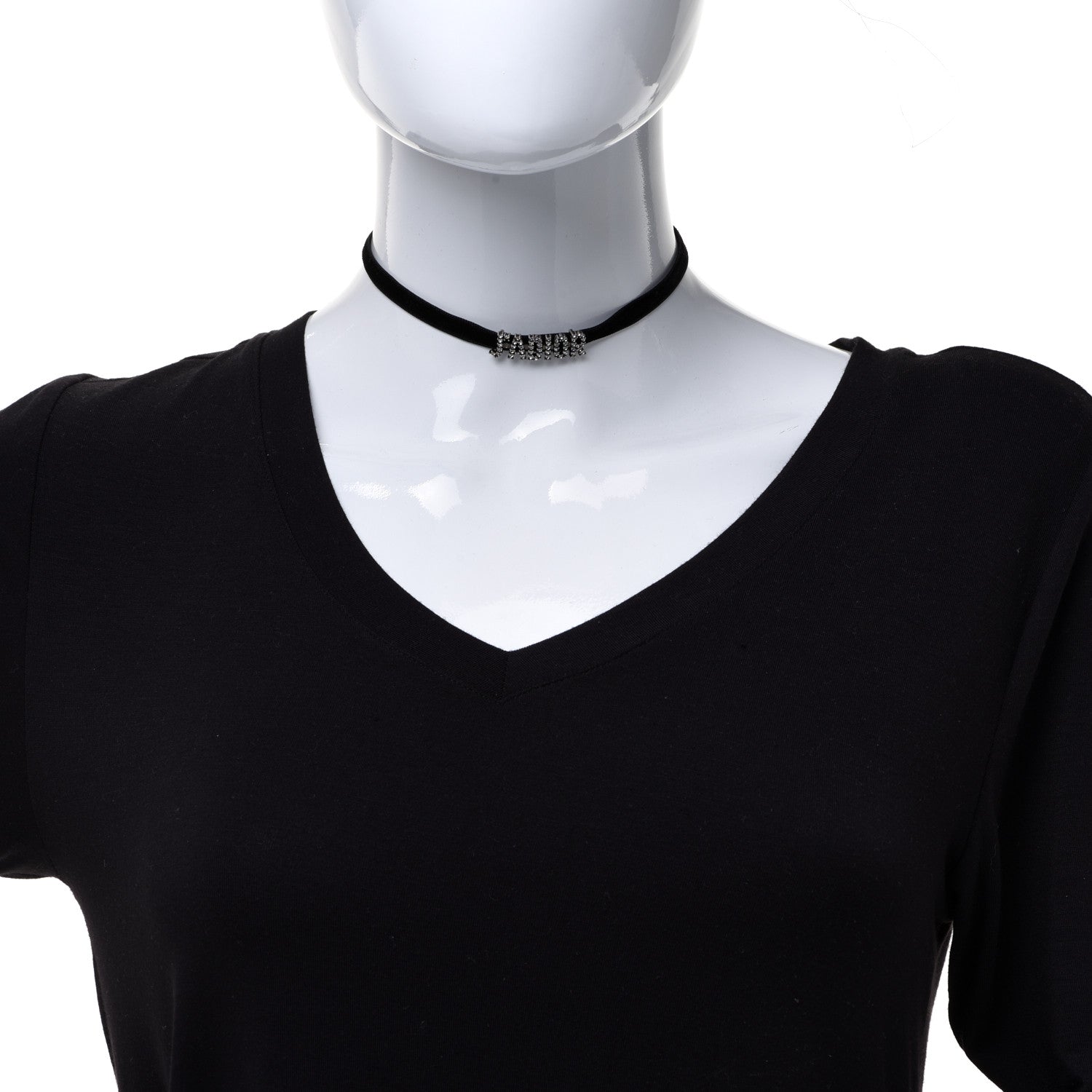 Christian Dior Velvet Crystal J’Adior Choker Necklace Black 2 of 5