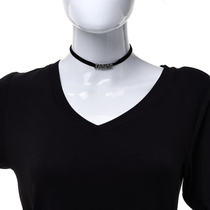 Christian Dior Velvet Crystal J’Adior Choker Necklace Black 2 of 5