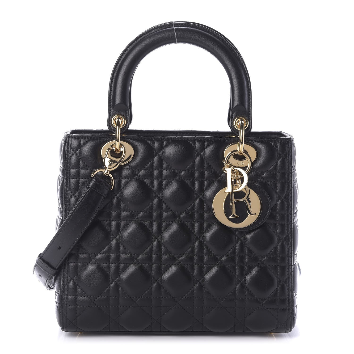 Christian Dior Lambskin Cannage Medium Lady Dior Black 1 of 10