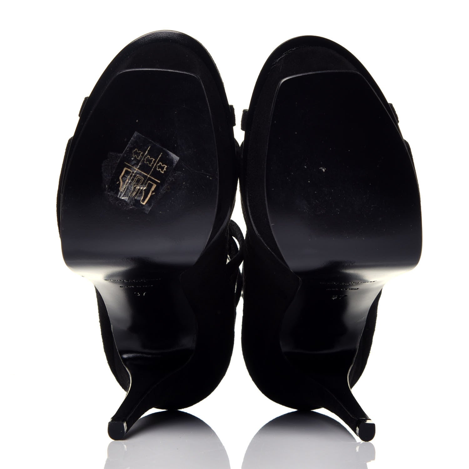 Saint Laurent Kid Scamosciato Tribute 105 Platform Sandals 37 Black 5 of 8