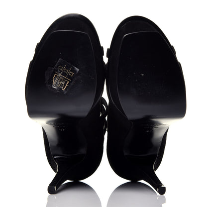 Saint Laurent Kid Scamosciato Tribute 105 Platform Sandals 37 Black 5 of 8