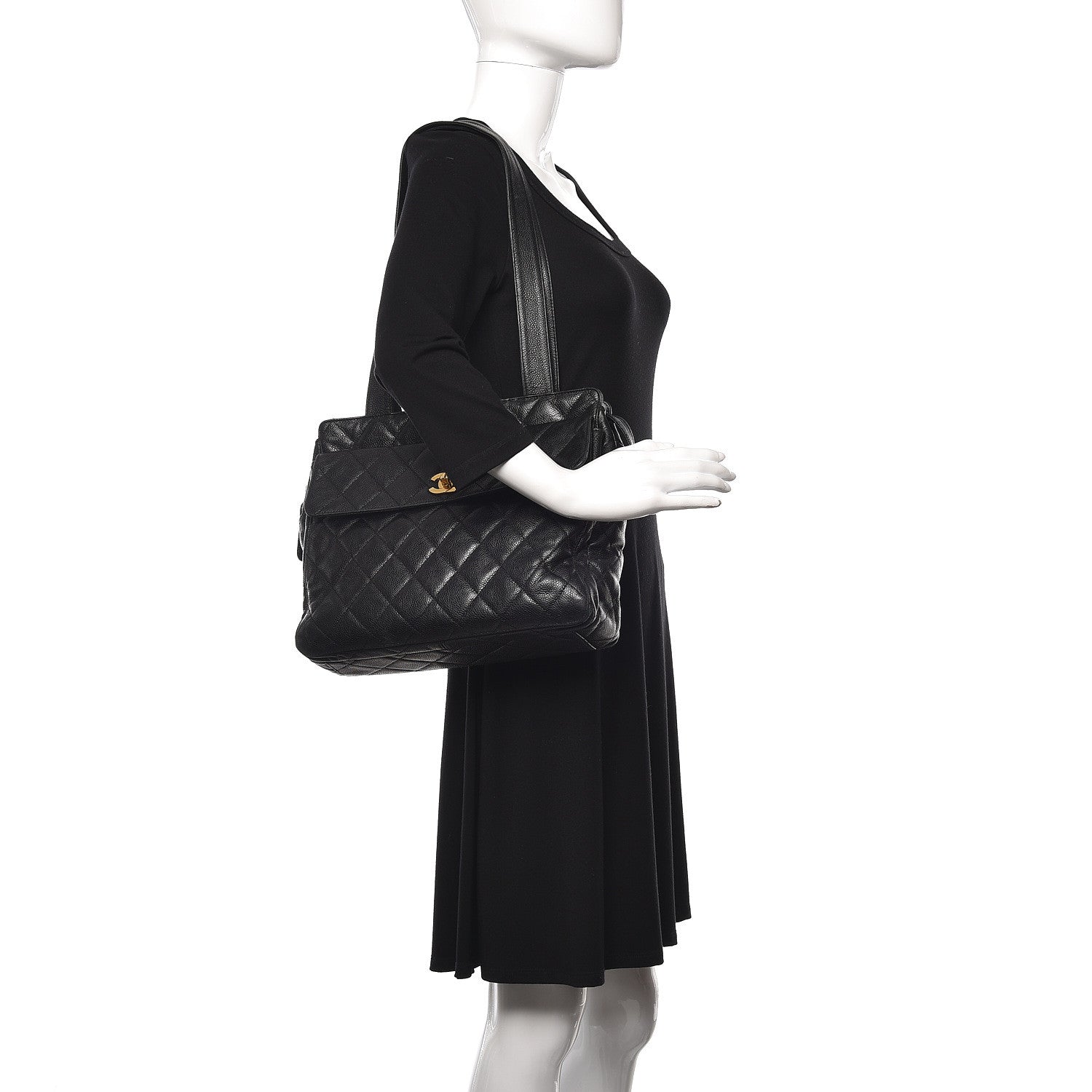 Chanel Caviar Quilted Flap Shoulder Bag Black 2 of 14