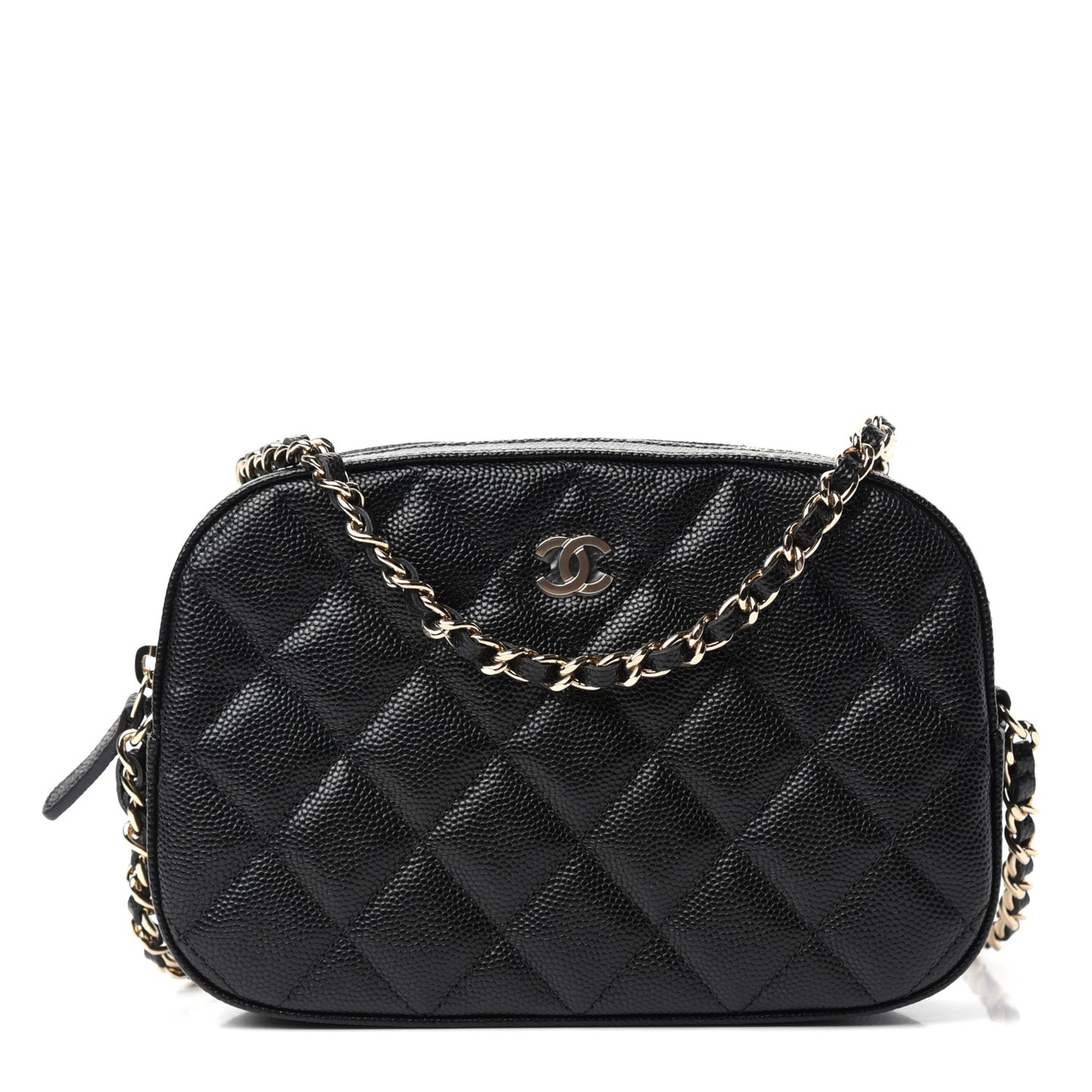 Caviar Quilted Vanity With Chain Black