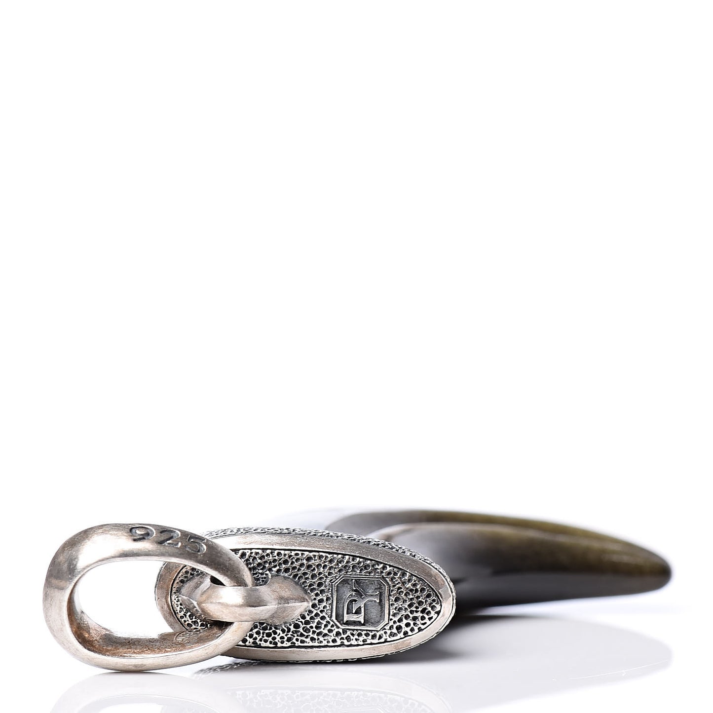 Sterling Silver Golden Obsidian 26mm Stone Claw Amulet Pendant