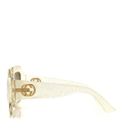 Gucci Glitter Acetate Square Frame Sunglasses GG0053S Silver 3 of 7