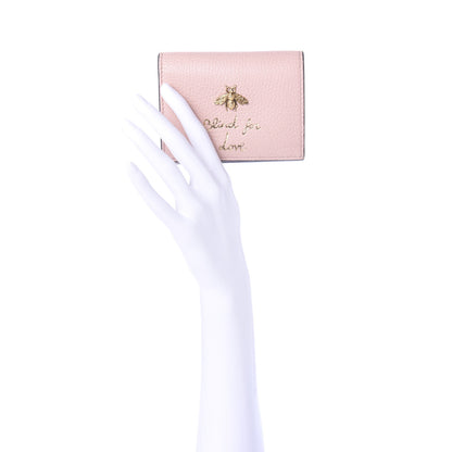 Gucci Cellarius Calfskin Blind for Love Animalier Card Case Perfect Pink 2 of 7