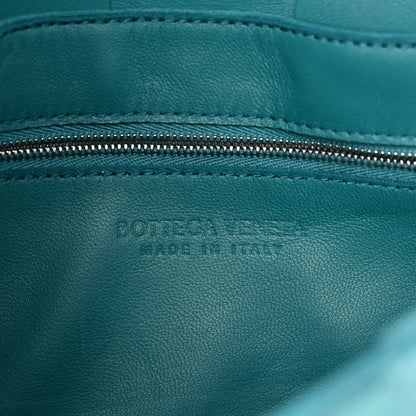 Bottega Veneta Lambskin Maxi Intrecciato Cassette Crossbody Bag Petrol Blue 6 of 9