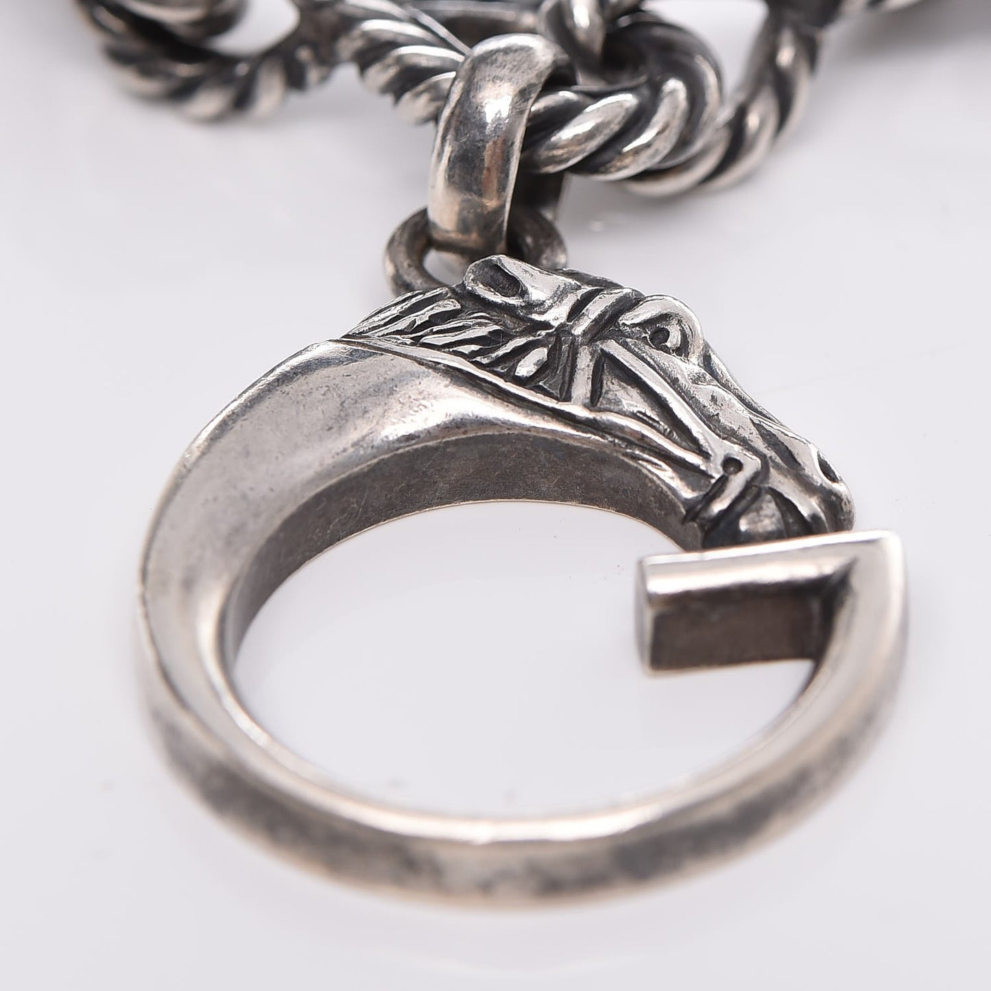 Sterling Silver G Horse Rope Bracelet