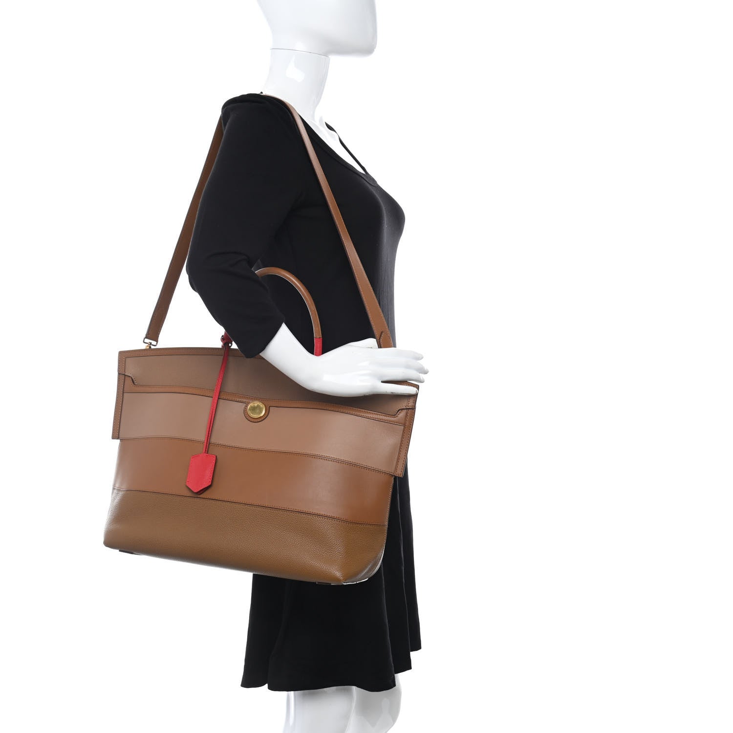Burberry Calfskin Medium Society Top Handle Tote Tan 2 of 16
