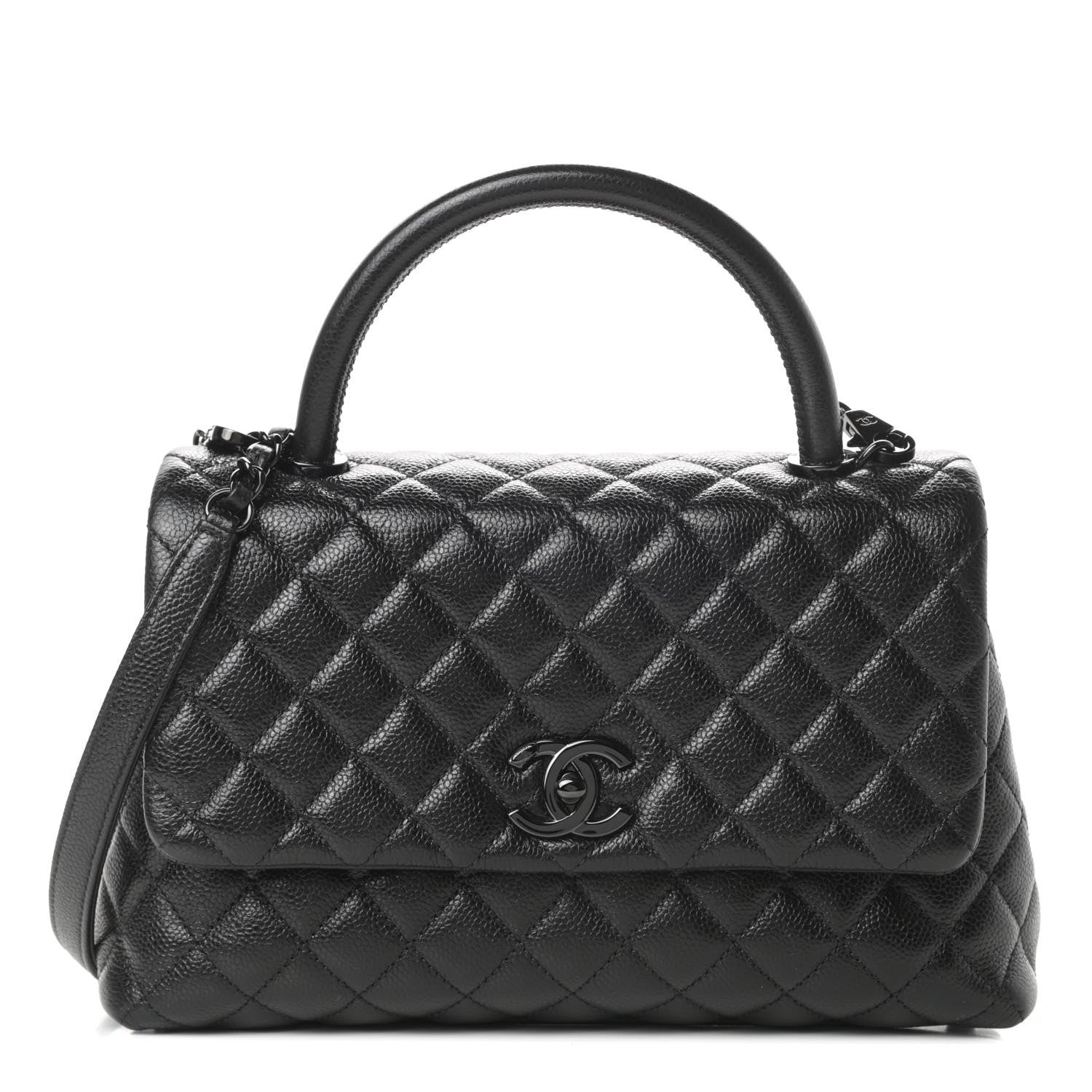 Chanel Caviar Quilted Small Coco Handle Flap So Black 1 of 11