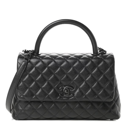 Chanel Caviar Quilted Small Coco Handle Flap So Black 1 of 11
