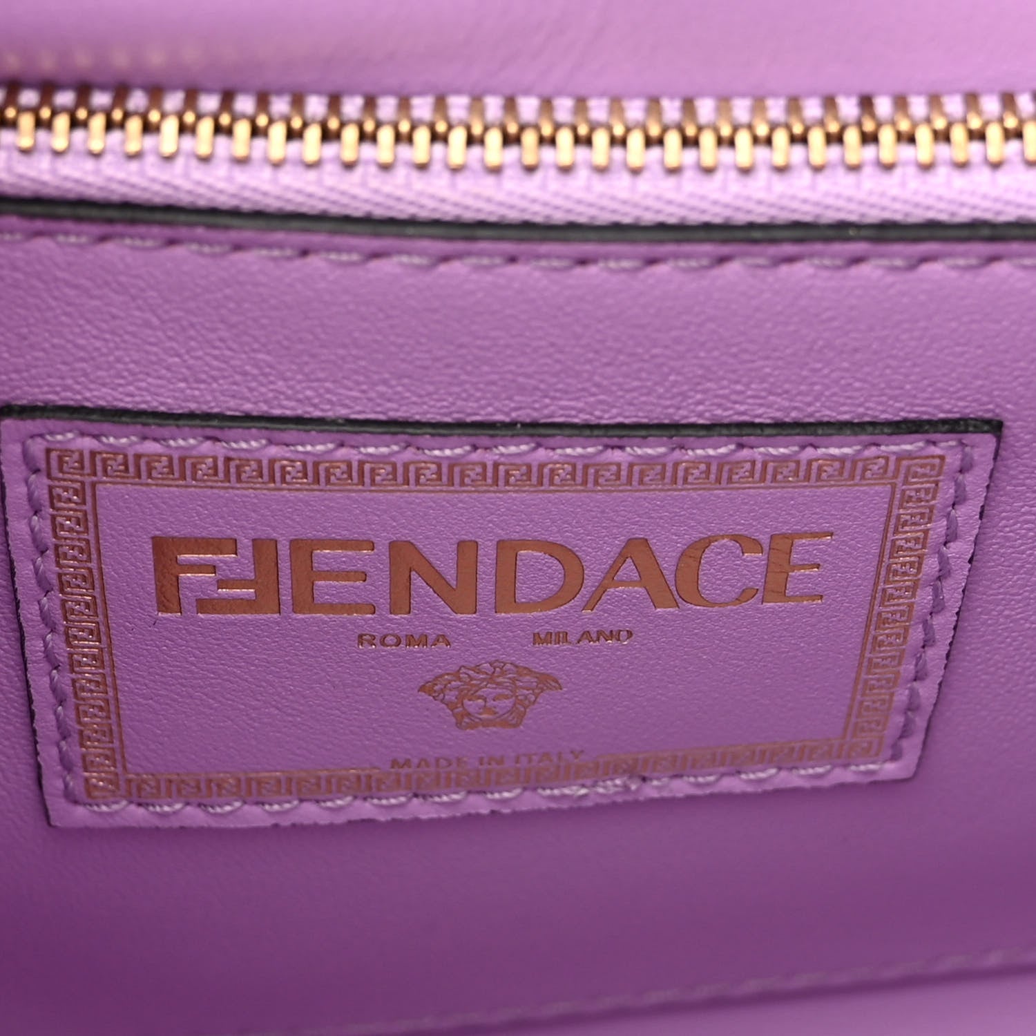 Versace X FENDI Grained Calfskin Fendace La Medusa Medium Top Handle Bag Black Multicolor 6 of 9