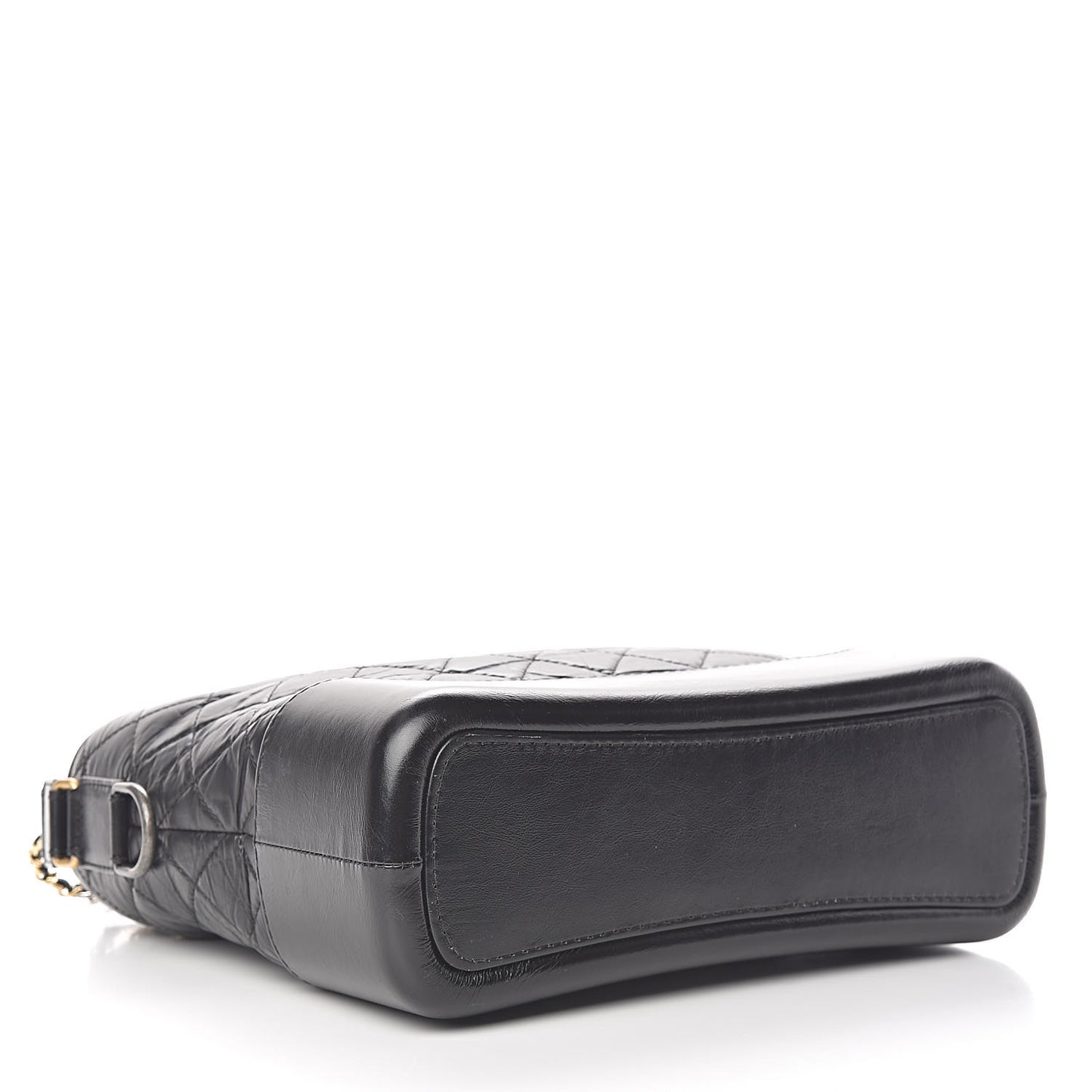 Aged Calfskin Quilted Medium Gabrielle Hobo Black