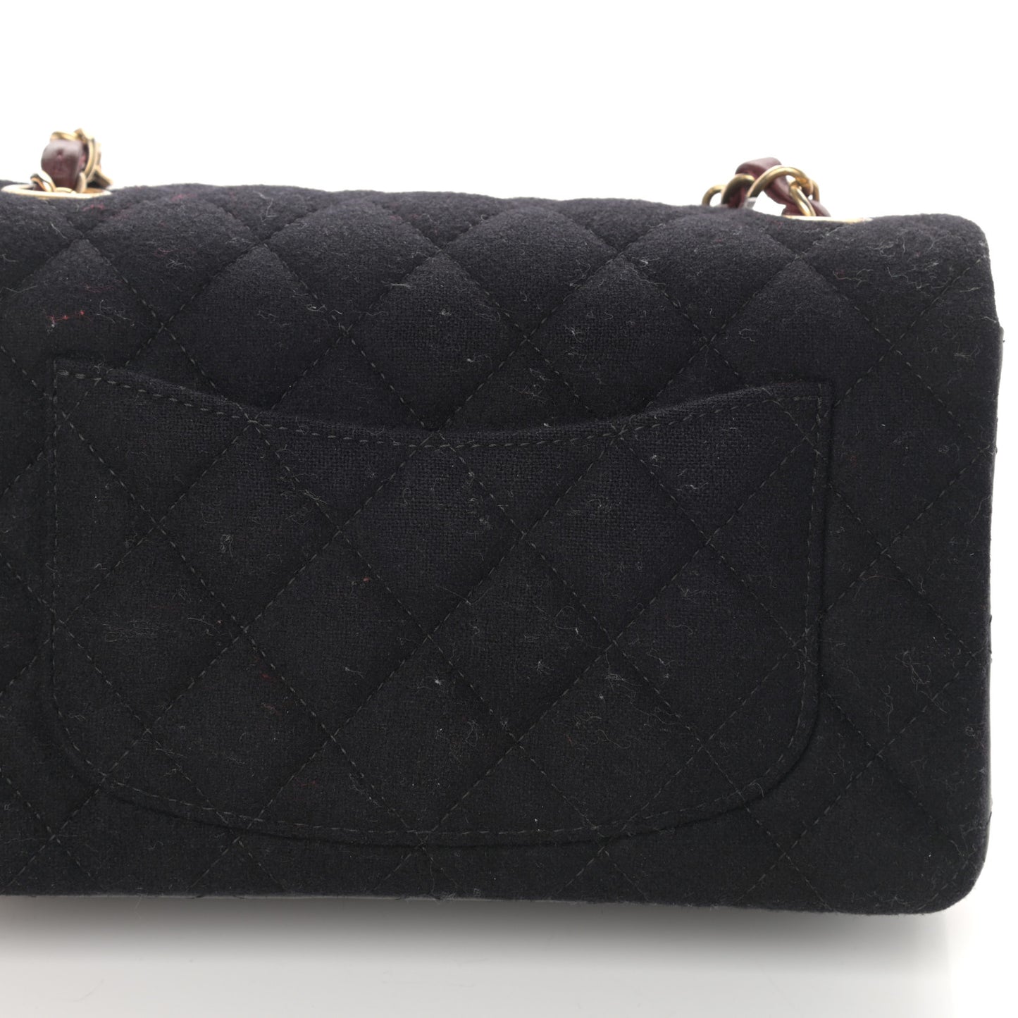 Felt Quilted Paris-Hamburg Charms Mini Rectangular Flap Dark Navy
