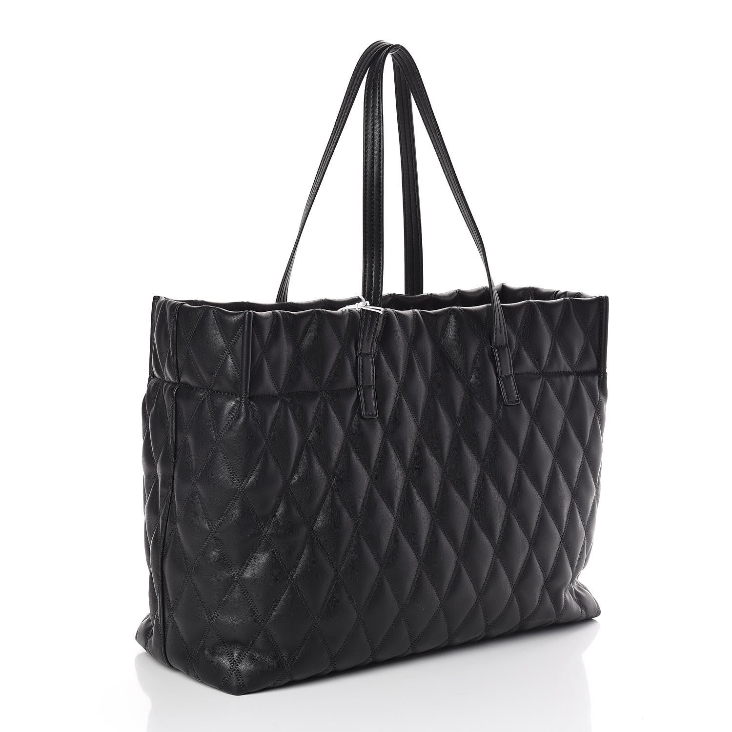 Givenchy Rubber Effect Canvas Quilted Duo Shopper Tote Black 4 of 10