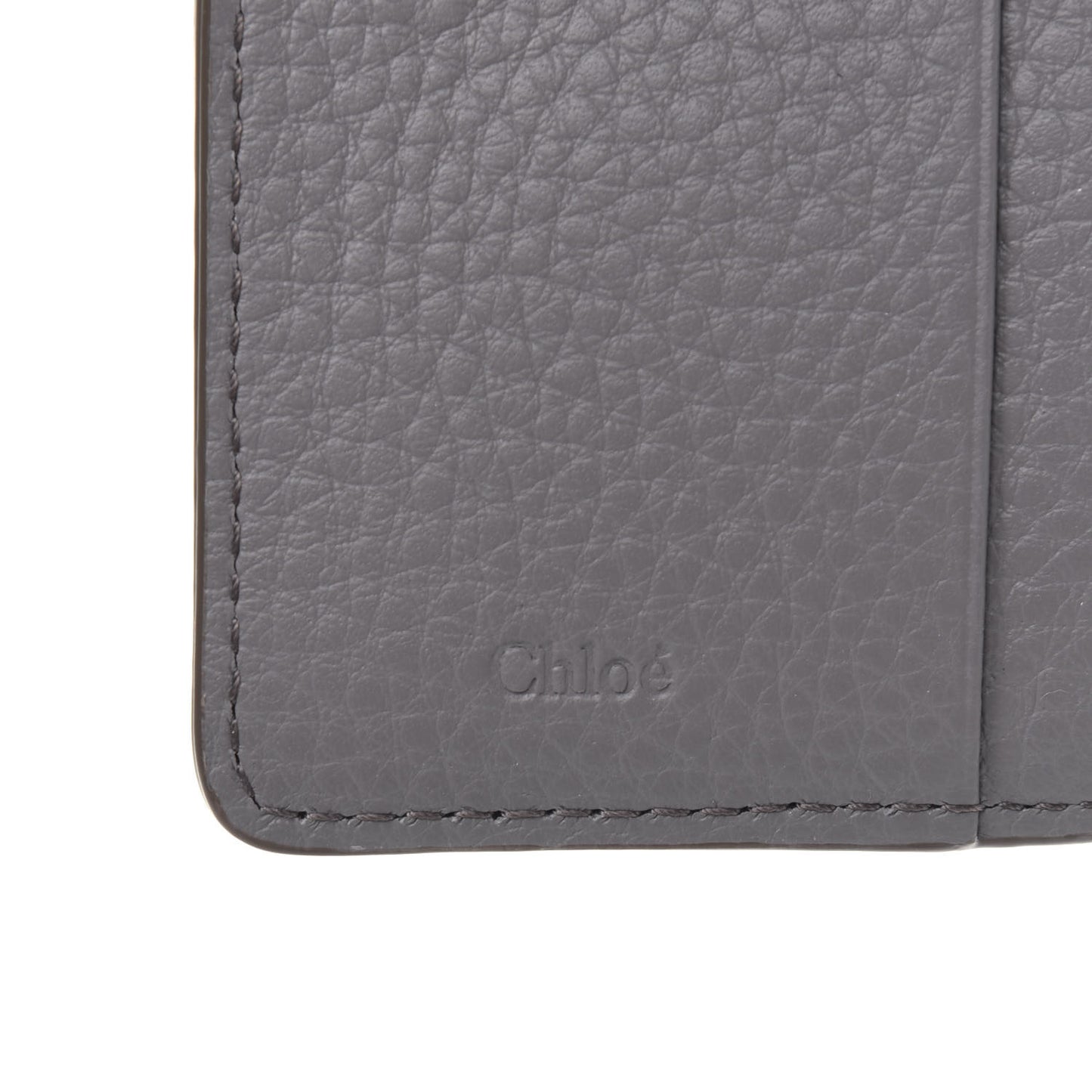 Grained Calfskin Marcie Square Wallet Cashmere Grey