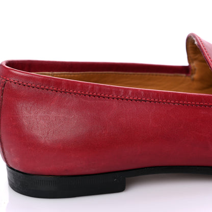 Gucci Lambskin Womens Brixton Horsebit Loafers 37 Hibiscus Red 12 of 17
