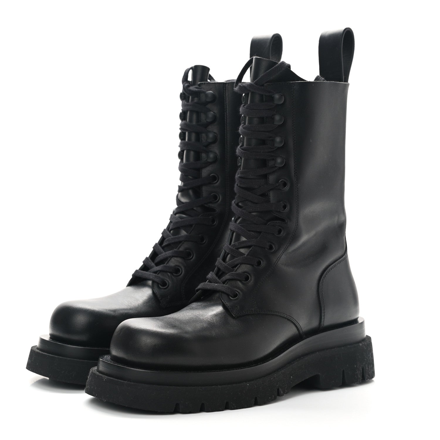 Bottega Veneta Calfskin The Lug Lace Up 55mm Boots 36 Black 3 of 7
